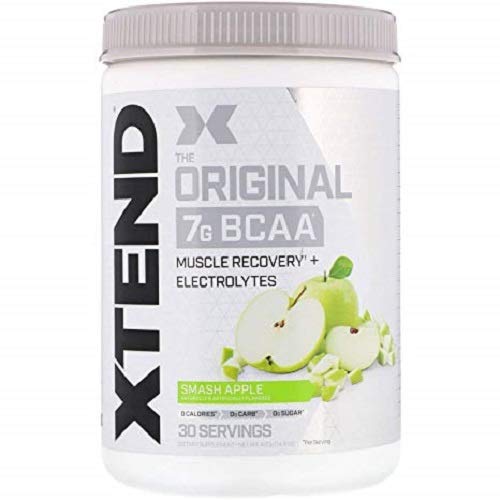 Scivation Xtend BCAAs (Pre-Workout, 7g BCAAs, 0g Carbs,Sugar & Calories, 3.5 Leucine, 2.5g L-Glutamine, 1g Citrulline Malate) – 402 g, 30 Servings (Green Apple)