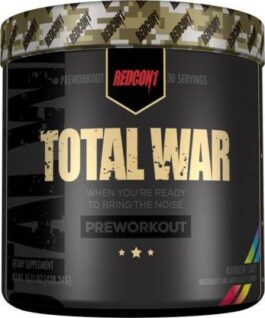 Redcon1 Total War – Pre Workout, 30 Servings, Boost Energy, Increase Endurance and Focus, Beta-Alanine, 350mg Caffeine, Citrulline Malate, Nitric Oxide Booster – Keto Friendly (Rainbow Candy)