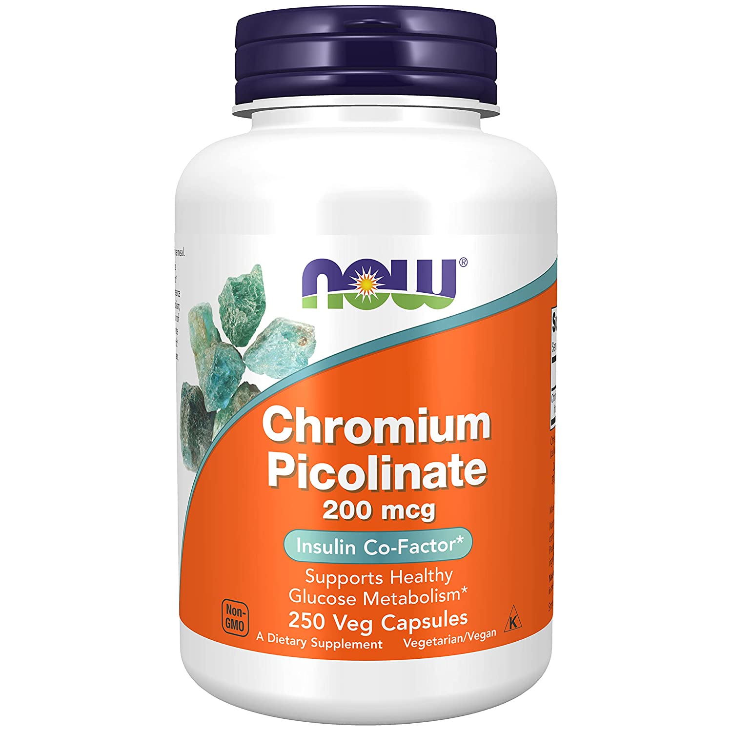 NOW Supplements, Chromium Picolinate 200 mcg, 250 Veg Capsules