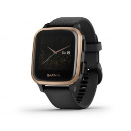 Garmin Venu Sq Music, GPS Smartwatch with Bright Touchscreen Display, Features Music and Up to 6 Days of Battery Life (Black/Rose Gold)