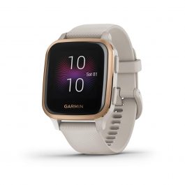 Garmin Venu Sq Music, GPS Smartwatch with Bright Touchscreen Display, Features Music and Up to 6 Days of Battery Life (Light Sand/Rose Gold)