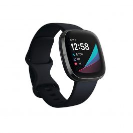 Fitbit Sense Advanced Smartwatch with Tools for Heart Health, Stress Management & Skin Temperature Trends, Alexa Built-in, Carbon/Graphite Stainless Steel, One Size (S & L Bands Included)