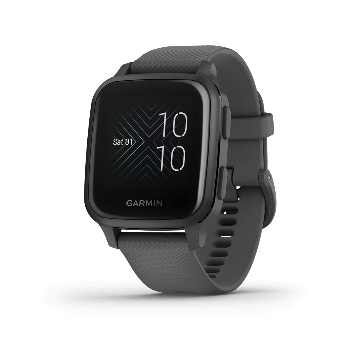 Garmin Garmin Venu Square, GPS Smartwatch with Bright Touchscreen Display, Features Music and Up to 6 Days of Battery Life, Slate Carbon-Fiber Venu, (Shadow Grey/Slate)