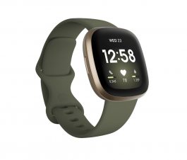 Fitbit Versa 3 Health & Fitness Smartwatch with GPS, 24/7 Heart Rate, Alexa Built-in, 6+ Days Battery, Olive/Soft Gold Aluminium, One Size