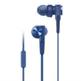 Sony MDR-XB55AP Wired Extra Bass in-Ear Headphones with Tangle Free Cable, 3.5mm Jack, Headset with Mic for Phone Calls and 1 Year Warranty – (Blue)