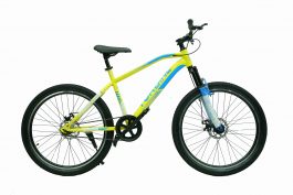 Turbine Unisex MTB Bikes Bicycles with Front Shocker, Dual Disc Brakes, Double Alloy Rims, Dual Disk Brakes, Internal Cables,(Yellow/Blue,Wind 27.5)