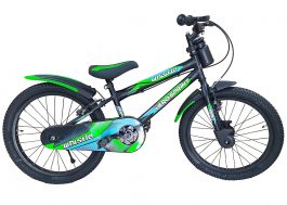 Hero Cycles Sprint Whistle 20T Steel Frame Sporty Cycle for Boys and Girls (11.5 Inch, Black/Green, 7 to 11 Years)