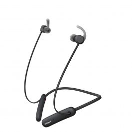 Sony WI-SP510 Wireless Sports Extra Bass in-Ear Headphones with 15 hrs Battery, Quick Charge, Magnetic Earbuds, Tangle Free Cord, BT Ver 5.0, Bluetooth Headset with Mic for Phone Calls/WFH (Black)