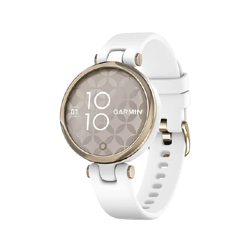 Garmin Lily White with Cream Gold ,Silicone Rubber Band Smartwatch