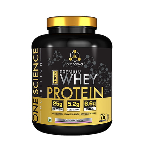 One Science Nutrition (OSN) Premium Whey Protein [Grass Fed Whey] – 25g Protein, 6.6g BCAA & 5.2 gms L-Glutamine | Refuels & Repairs Muscles – 5 lbs – Neapolitan Ice Cream