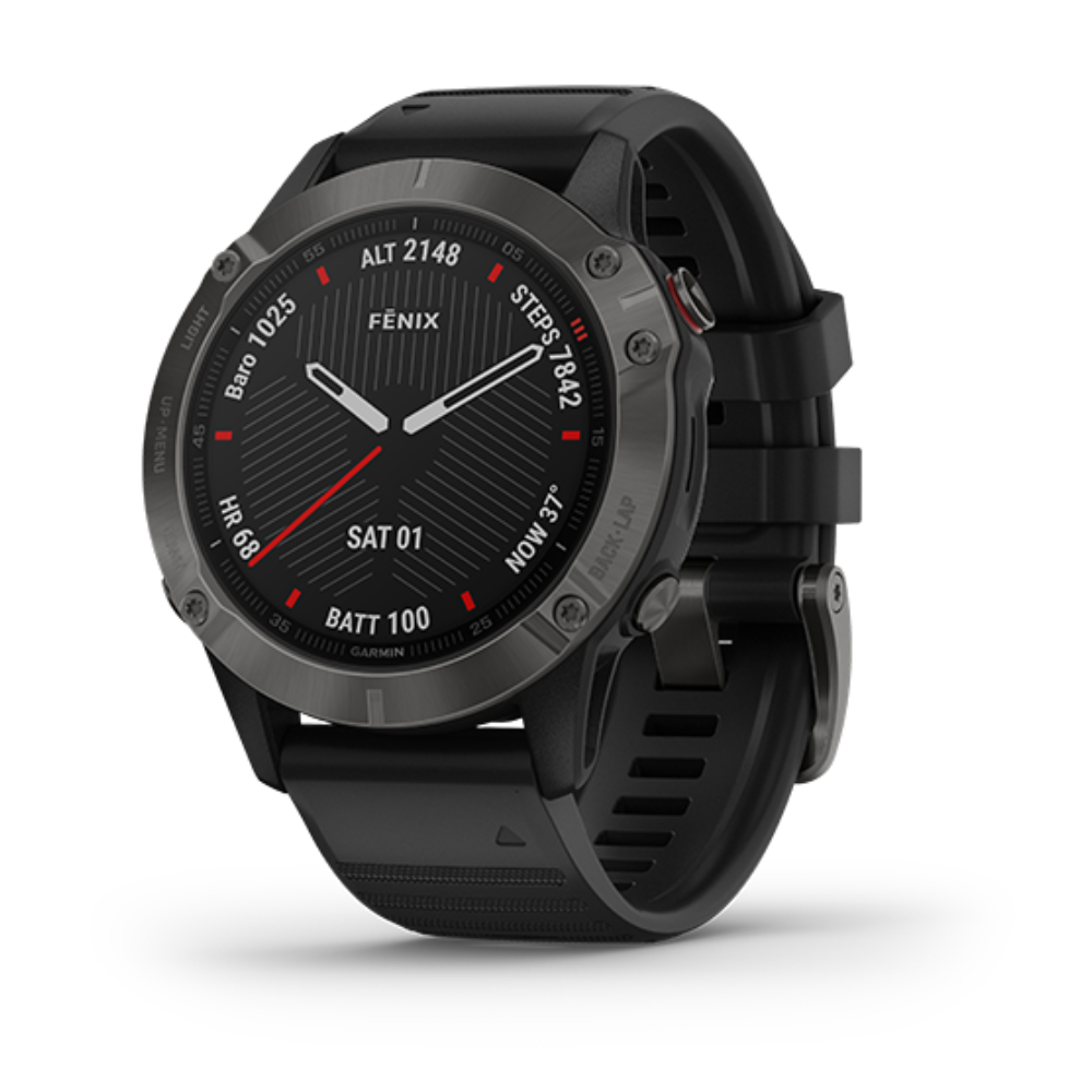 Garmin Fenix 6S Sapphire, Premium Multisport GPS Watch, Smaller-Sized, features Mapping, Music, Grade-Adjusted Pace Guidance and Pulse Ox Sensors, Black