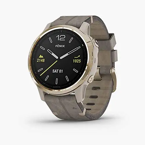 Garmin Fenix 6S Sapphire, Premium Multisport GPS Watch, Smaller-Sized, features Mapping, Music, Grade-Adjusted Pace Guidance and Pulse Ox Sensors, Shale Gray
