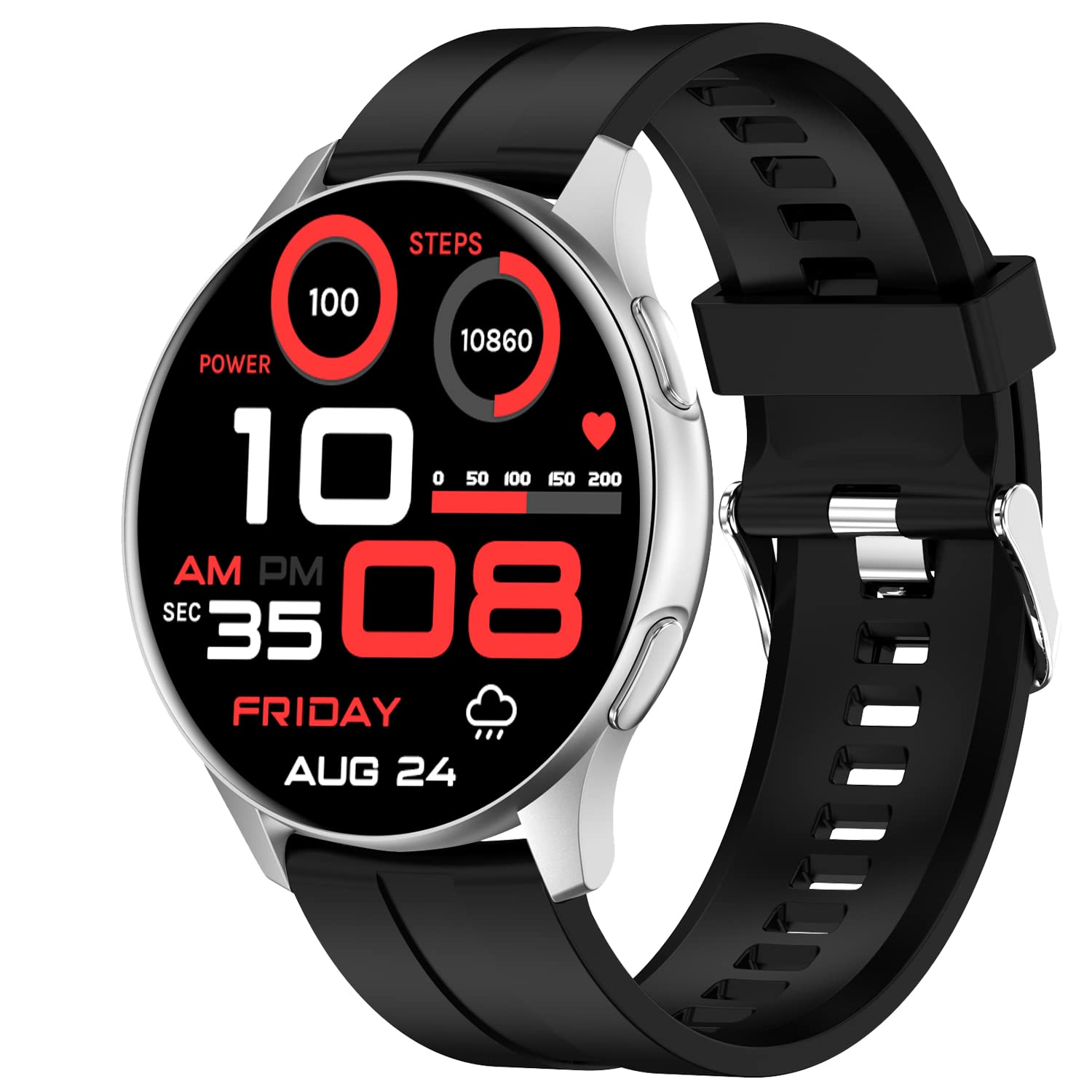 Fire-Boltt INVINCIBLE 1.39 inches(33.9cm) AMOLED 454×454 Bluetooth Calling Smartwatch ALWAYS ON, 100 Sports Modes, 100 Inbuilt Watch Faces & 8GB (Black)