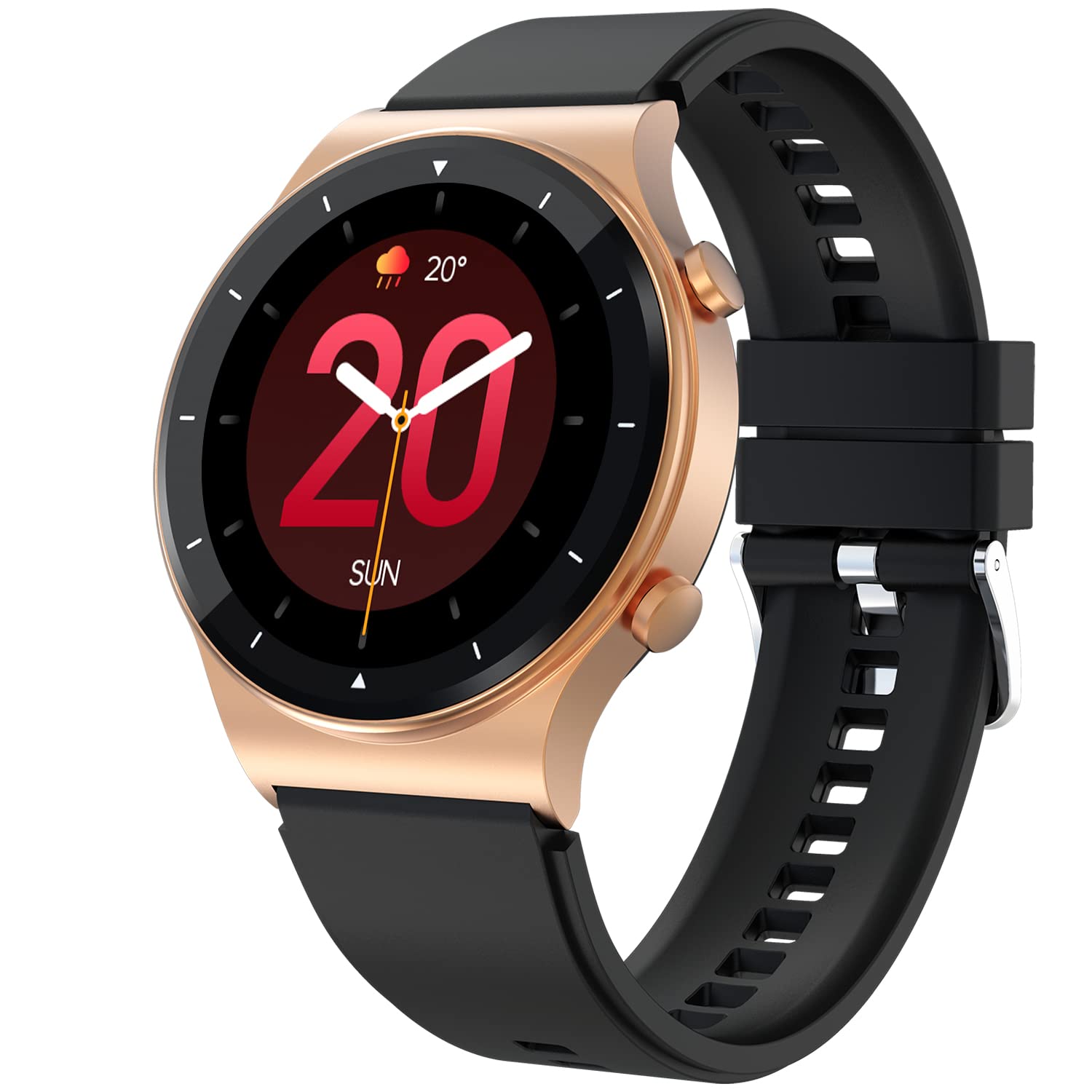 Fire-Boltt 360 Pro Bluetooth Calling, Local Music TWS Pairing, 360*360 PRO Display Smart Watch with Rolling UI Dual Button Technology, Spo2, Heart Rate Temperature Monitoring