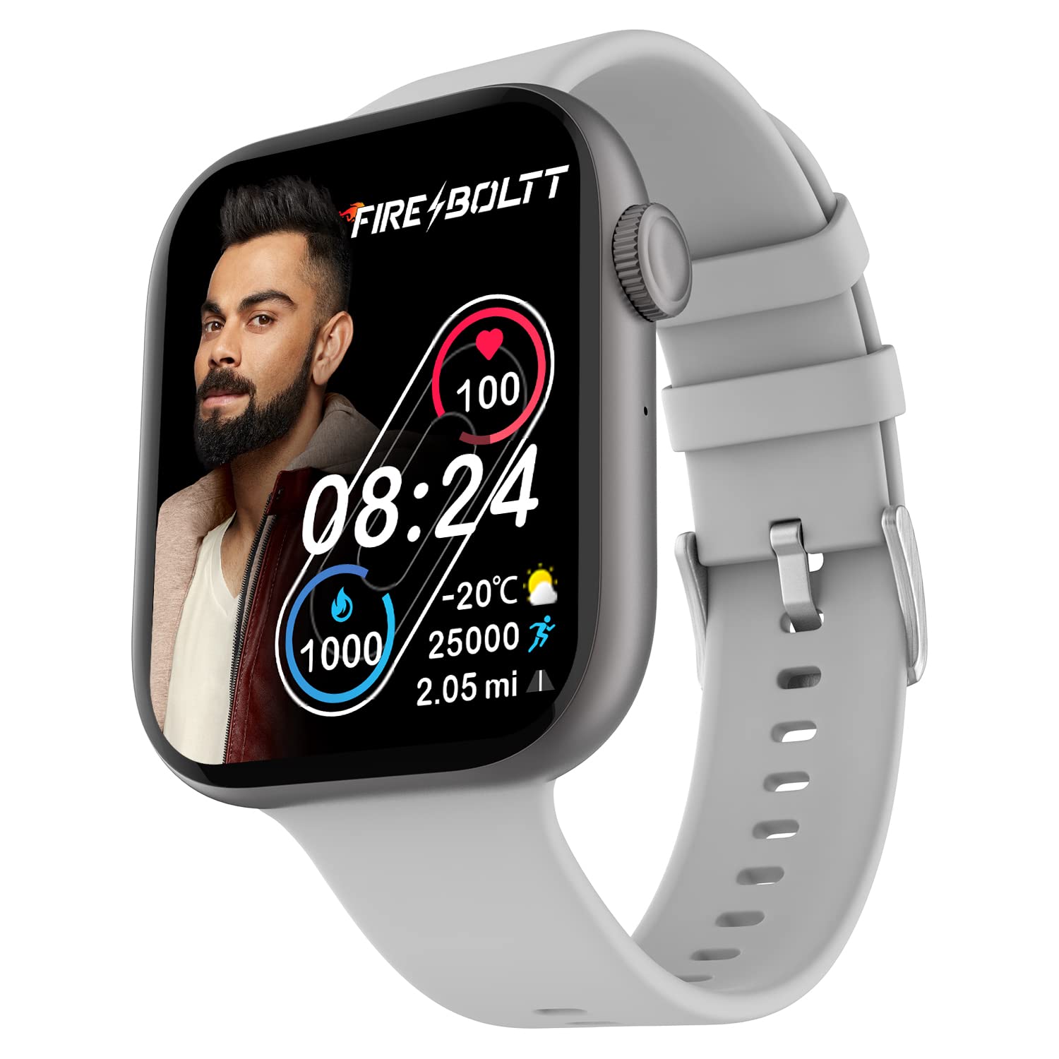 Fire-Boltt Ring 3 Bluetooth Calling Smartwatch 1.8″ Biggest Display, Voice Assistance,118 Sports Modes, in Built Calculator & Games, SpO2, Heart Rate Monitoring, Grey, Free Size