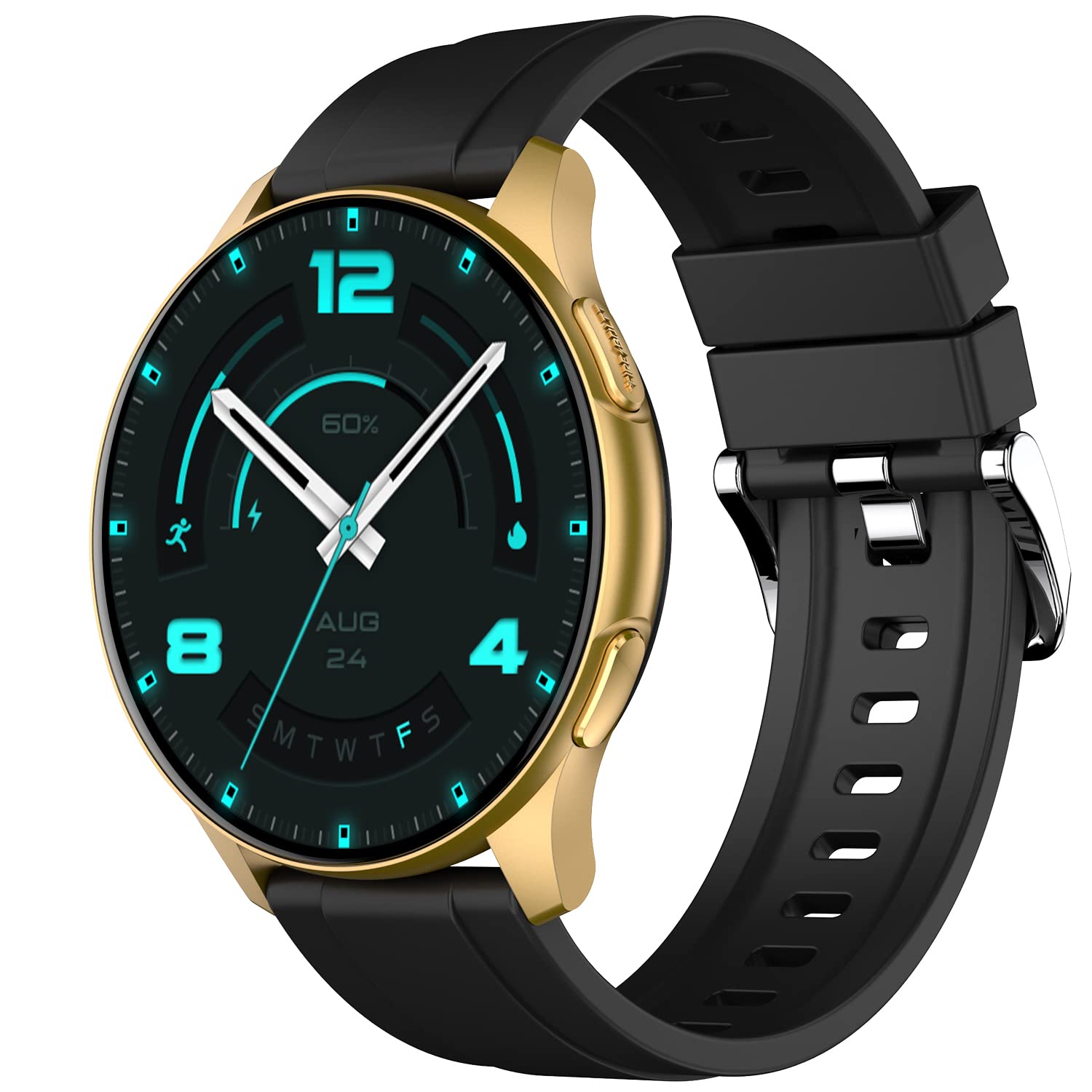 Fire-Boltt INVINCIBLE 1.39 inches AMOLED 454×454 Bluetooth Calling Smartwatch ALWAYS ON, 100 Sports Modes, 100 Inbuilt Watch Faces & 8GB (Gold Black S)