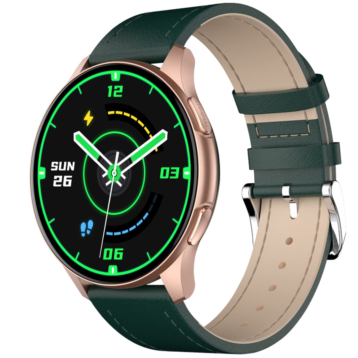 Fire-Boltt INVINCIBLE 1.39 inches AMOLED 454×454 Bluetooth Calling Smartwatch ALWAYS ON, 100 Sports Modes, 100 Inbuilt Watch Faces & 8GB (Green L)