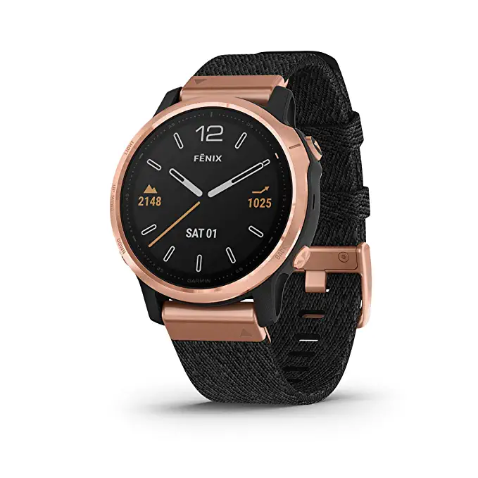Garmin Fenix 6S Sapphire, Premium Multisport GPS Watch, Small-Size, Features Mapping, Music, Pace Guidance and Pulse Ox, Rose Gold-Tone