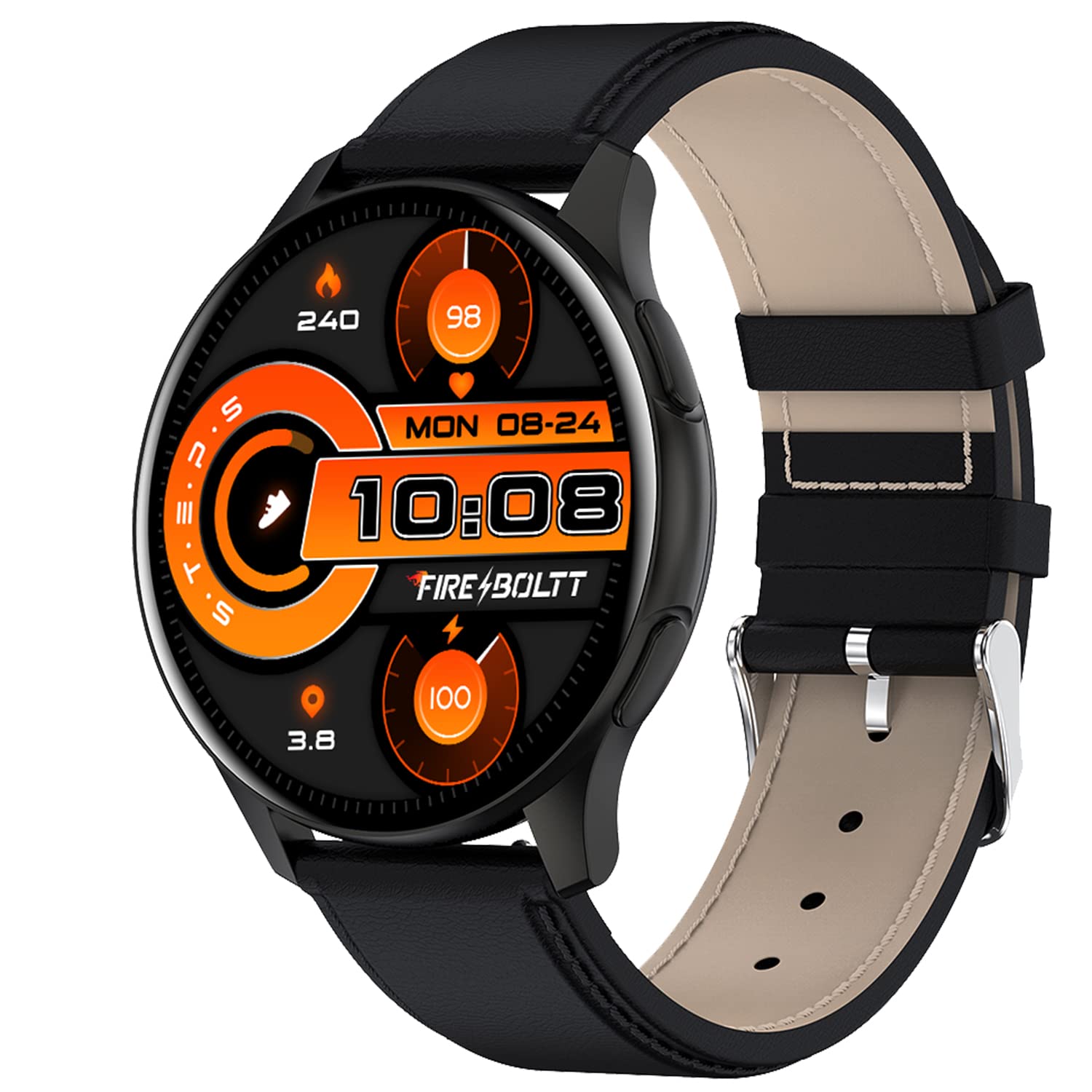 Fire-Boltt INVINCIBLE 1.39 inches AMOLED 454×454 Bluetooth Calling Smartwatch ALWAYS ON, 100 Sports Modes, 100 Inbuilt Watch Faces & 8GB (Jet Black)