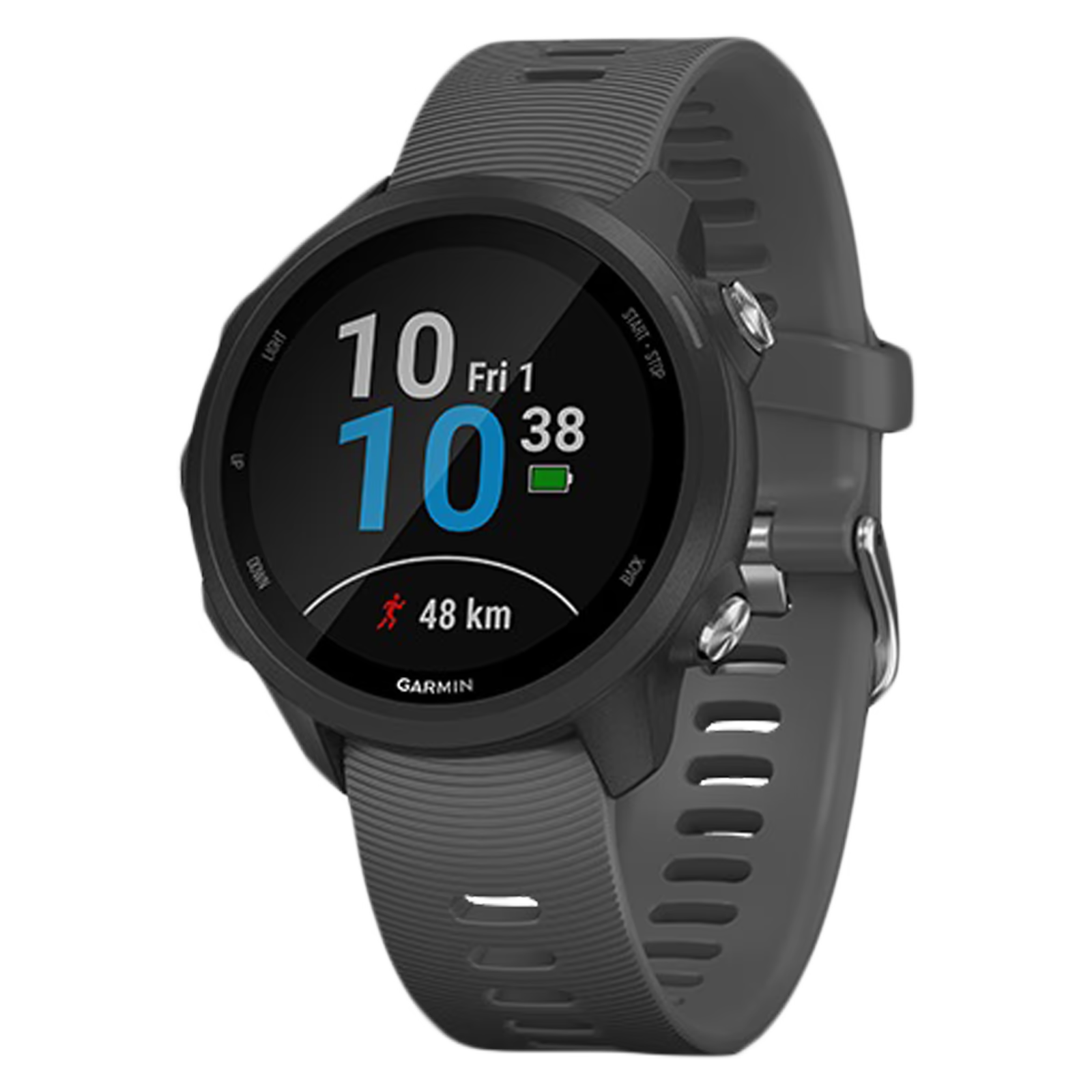 Garmin Forerunner 245 Smart Watch (GPS, 30.4mm) (Advanced Performance Analytics, 010-02120-44, Black/Slate Grey, Silicone Strap)